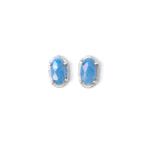 One-Of-A-Kind Lazulite Quartz Studs, Heather Guidero, tomfoolery