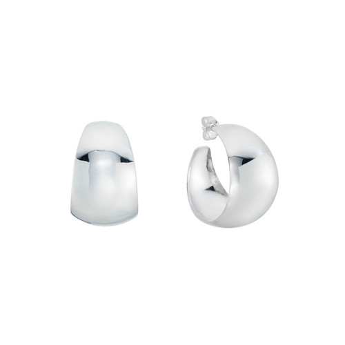 Silver Dome Taper Hoops, Sterling - By tf, tomfoolery