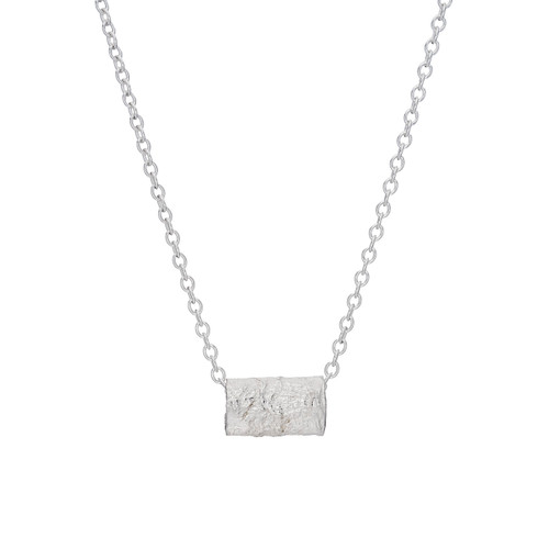 Silver Beech Tube Necklace, Issy White, tomfoolery