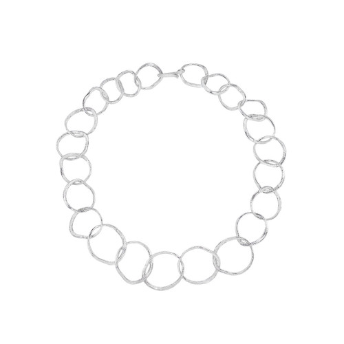 tf Exclusive Silver Corkscrew Link Necklace, Issy White, tomfoolery