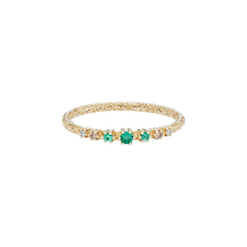 Dala Engraved Emerald Ombre Ring, metier by tomfoolery, tomfoolery