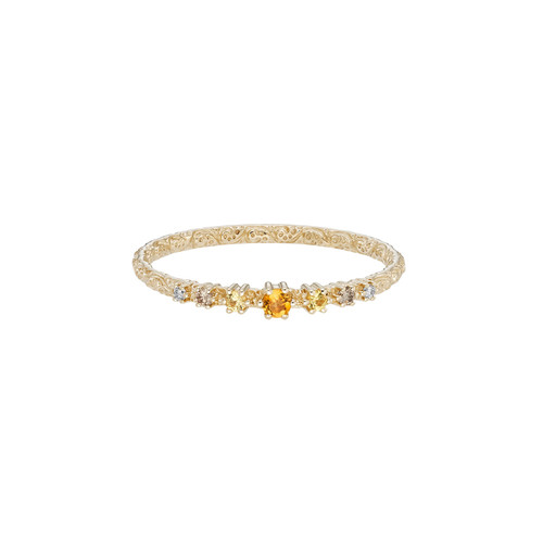 Dala Engraved Citrine Ombre Ring, metier by tomfoolery, tomfoolery