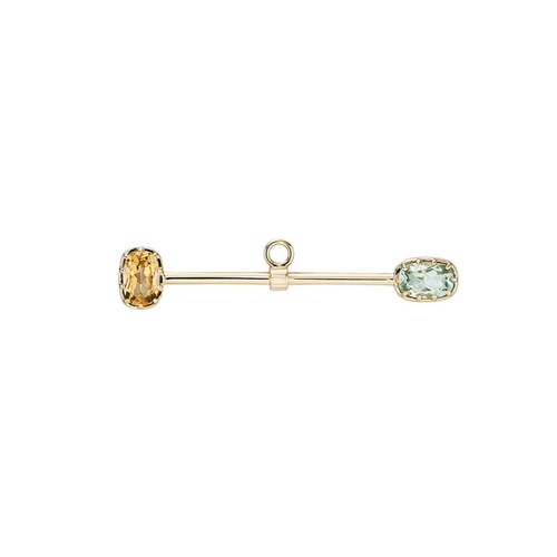 Palladio Citrine & Green Beryl T-Bar, metier by tomfoolery, tomfoolery