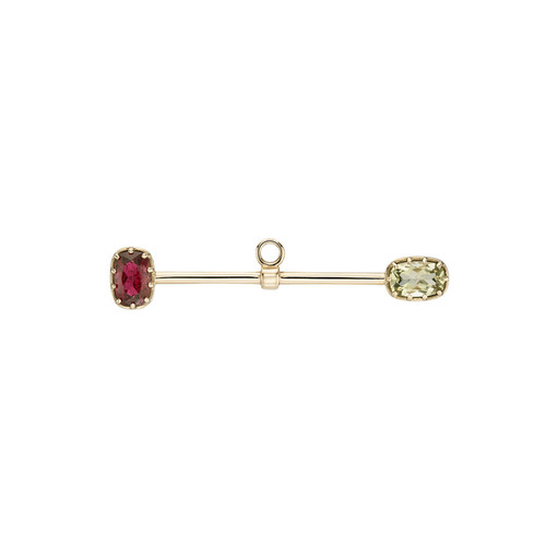 Palladio Dark Pink Tourmaline & Lemon Quartz T-Bar, metier by tomfoolery, tomfoolery