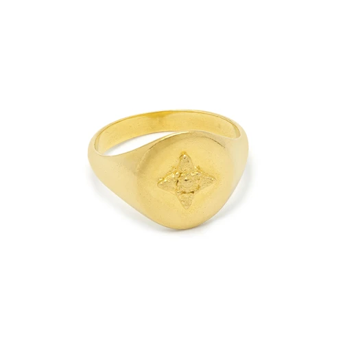 Solstice Gold Signet Ring, Nagle and Sisters, tomfoolery