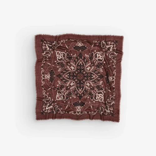 Wool & Silk Scarf Bandana Chocolate, Maison Lecomte Flament, tomfoolery