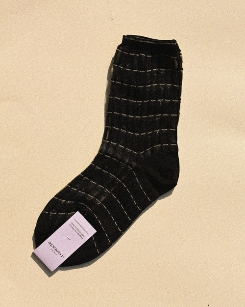 Blox Sheer Socks Black, Atelier St Eustache, tomfoolery