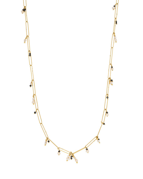 Pearl & Black Diamond Grand Abacus Chain Necklace, Erin Cuff, tomfoolery