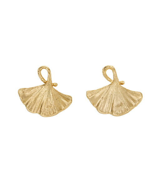 Gold Ginkgo Studs, Michael Michaud, tomfoolery