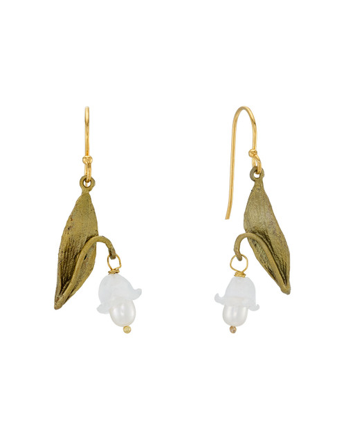 Lily of the Valley Pearl Drop Earrings, Michael Michaud, tomfoolery