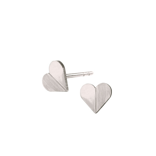 Silver Heart Stud Earrings 1