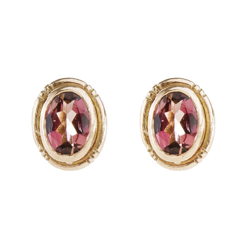 Mia Chicco: Pink Tourmaline & 9ct Rose Gold Stud Earrings, Tomfoolery