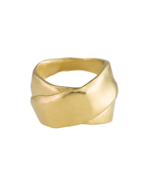Tomfoolery, Gold Plated Crossover Ring, Karen Hallam