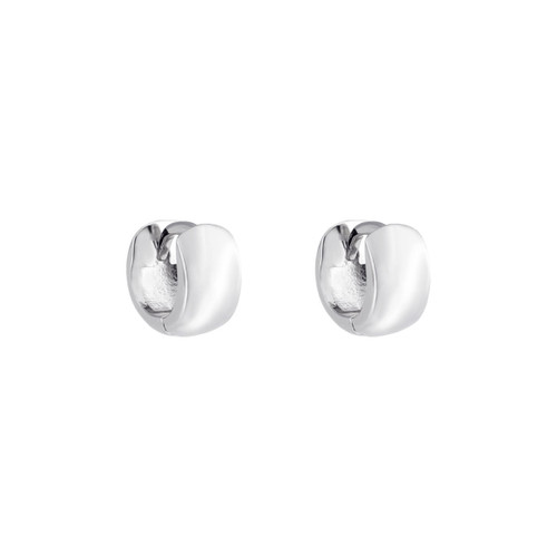 Tomfoolery, Chunky Petite Silver Fold Hoop, Tf Hoops