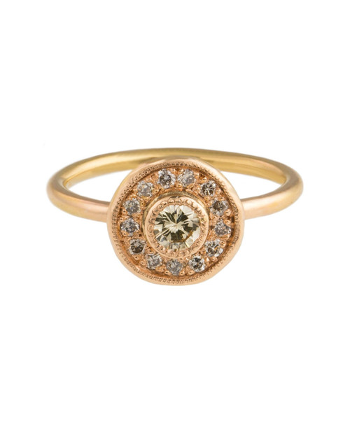 Mia Chicco: Champagne Diamond & 18ct Rose Gold Aurelia Ring, Tomfoolery