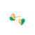 Gold and Jade Heart Stud Earrings