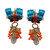Turquoise Coiled Cluster Earrings