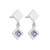 Tomfoolery: Silver Princess Cut Gemstone Drop Earrings, Everyday by tomfoolery