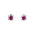 Round Silver Gemstone Studs
