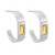 Tomfoolery; Silver Citrine Gemstone Hoop Earrings, Everyday by Tomfoolery