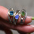 Aquamarine, Diamond, 18ct Yellow Gold & Silver Narrow Wrap Ring, Margoni, tomfoolery