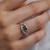 Green Tourmaline & Silver Narrow Wrap Ring