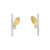 Small Silver & Gold Leaf Studs with Diamonds, Shimara Carlow, tomfoolery
