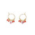 Untitledition: Pastiglia Mini Red Coral & Pink Tourmaline Hoop Earrings , tomfoolery, tomfoolery