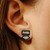 Dress Gun Metal Plated Duo Crystal Studs, tf House - Dress, tomfoolery