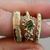 Emerald Cut Green Sapphire Asymmetric Cluster Ring, Ruth Tomlinson, tomfoolery