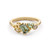 Emerald Cut Green Sapphire Asymmetric Cluster Ring, Ruth Tomlinson, tomfoolery
