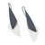 Oxidised Silver & Silver Double Long Triangle Drop Earrings, Deco Echo, tomfoolery