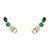 Multi Gemstone Climber Studs with Morganite, Emerald & Blue Sapphire, metier by tomfoolery