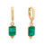 Rectangular Triple Bead Malachite Hoop Earrings, tf House - Beaded, tomfoolery
