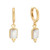 Rectangular Triple Bead Pearl Hoop Earrings, tf House - Beaded, tomfoolery