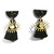 Black & Gold Eye Tassle Drop Earrings, Kingston, tomfoolery