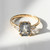 TRIO Light Green Grey Cushion Sapphire & Diamond Three Stone Ring tf House - Infinite, tomfoolery