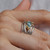 Green Tourmaline & Silver Wide Wrap Ring, Margoni, tomfoolery