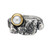 Oxidised Silver & Pearl Irregular Signet Ring, Eva Stone, tomfoolery