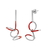 Silver & Red Circle Butterfly Earrings, Guzin, tomfoolery