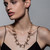 Gold & Black Circle Waterfall Necklace, Guzin, tomfoolery