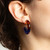 Brown Light Cobalt Two Tone Glass Hoops, KEANE, tomfoolery