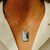 Resin Coated Rectangle Pendant in Aqua Blue, Leigh Patterson, tomfoolery