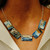 Resin Coated Rectangle Statement Necklace in Aqua Blue, Leigh Patterson, tomfoolery