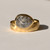 Wide Organic Salt & Pepper Pear Diamond Ring