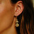 Gold Pebble Rutilated Quartz Balance Drop Earrings, tf House - Pebble, tomfoolery London