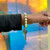 Pastel Blue & Neon Green Perlen Short Wooden Beaded iPhone & Keychain