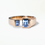 Emerald & Baguette Cut Blue Sapphire Dyad Ring, WWAKE, tomfoolery