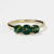 Signature Green Sapphire 3 Stone Ring, Meadowlark, tomfoolery