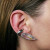 Silver Silver Pink Crystal Sharp Alien Ear Cuff, Alan Crocetti, tomfoolery